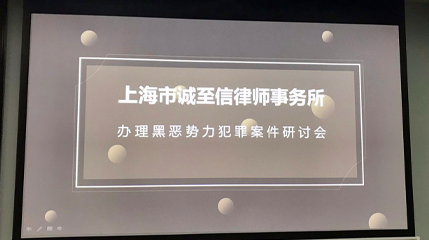 诚至信所开展办理黑恶势力犯罪案件研讨会